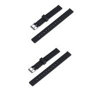 DIYEAH 2pcs Silicone Watch Band Replacement Strap Durable Wristband for Men Women Sports and Casual Use Black