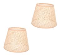 DIYEAH 2pcs Simple Rattan Woven Lamp Shade for Table Lamp Durable and Material Elegant for Home and Hotel Decor Shape with Handcrafted Weave