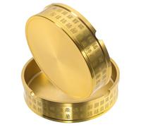 DIYEAH 2pcs Small Brass Ashtrays for Smoking Corner and Home Use, Decorative Metal Ashtray Set for Indoor Cigarettes, Living Room and Office Table Accessories