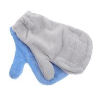 DIYEAH 2pcs Small Pet Anti-bite Handling Gloves for Sugar Gliders and Hamsters, Lightweight Breathable Protective Bathing and Grooming Mitts in Light Blue and Grey White