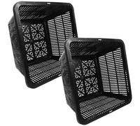 DIYEAH 2Pcs Small Plastic Mesh Hydroponic Net Pots for Vegetable Growth, Square Planting Baskets for Soil-Free Cultivation, Pond Tub Accessories for Home Gardening