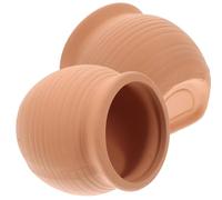 DIYEAH 2pcs Small Purple Clay Fish Tank Hideaway Ornaments with Flat Base for Aquarium Shrimp and Fish Shelter, Unique Simulation Jar Decorations for Aquascaping