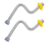 DIYEAH 2pcs Stainless Steel Corrugated Water Heater Hose Universal Fit Flexible Connector Pipe for Kitchen Bathroom Home Compatible Most Household Water Systems