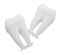 DIYEAH 2pcs Tooth Shaped Business Card Holder for Desk Organizer, Plastic Minimalist Decorative Card Stand, Easy to Clean, for Dental Office or Reception