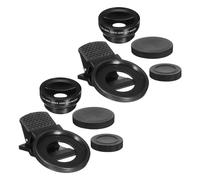 DIYEAH 2Pcs Universal Clip-On Mobile Phone Lens Set, Super Wide Angle and Macro Camera Lens for Smartphones, Black, Compatible with Cell Phone Photography and Video Accessories