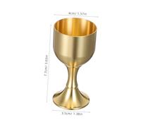 DIYEAH 2Pcs Vintage Brass Goblet High-stemmed Gold Chalice for Wedding Ceremonies Gothic Goblet Design Ergonomic Grip Timeless Renaissance Style Holy Communion Cup