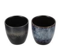 DIYEAH 2pcs Vintage Japanese Style Ceramic Tea Cups High Temperature Fired Odorless Smooth Surface Elegant Household Office Drinking Cups for Tasting and Afternoon Tea