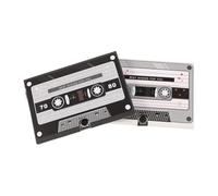 DIYEAH 2pcs Vintage Tape Style Voice Recordable Greeting Cards, DIY Message Recorder for Graduation, Birthday, Funeral - Retro Beige and Matte Black Audio Cards for Students and Loved