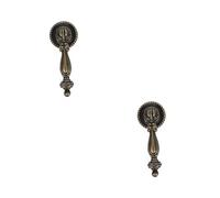 DIYEAH 2pcs Vintage Zinc Alloy Cabinet Knob Single Hole Pull Robust Antique Bronze Handle for Bedroom Kitchen Cupboard Retro Style Door Hardware with Polished Smooth Finish