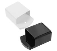 DIYEAH 2Pcs Wall Mounted Remote Control Holder Adhesive Storage Box for Air Conditioner and TV Remotes, Wall Hanging Organizer 1-Compartment White and Black for Home Office