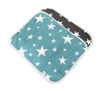 DIYEAH 2pcs Washable Guinea Pig Pee Pads Pet Cage Liners Reusable Wear-resistant Small Animal Training Pads for Hamsters Rabbits with Green and Grey Star Pattern