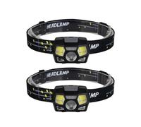 DIYEAH 2pcs Waterproof USB Rechargeable Xpe Cob LED Headlamps with Motion Sensor, Comfortable for Wearing, Plastic and Polyester Material, for Camping and Walking, Ipx4 Rated