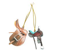 DIYEAH 2pcs Western Horse Saddle Ornament Car Mirror Hanging Accessories Swinging Rearview Pendant Decor for Cowboy Enthusiasts and Equestrian Fans