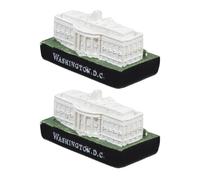 DIYEAH 2pcs White House Resin Sculpture Set, Washington Dc Architectural Miniature Model, Home Desk Ornament, Capitol Souvenir Decorative Statues for Living Room