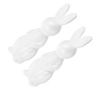 DIYEAH 2pcs White Polystyrene Bunny Foam Sculpture DIY Craft Models for Painting and Graffiti Animal Statue for Adults Home Decoration and Creative Art Projects