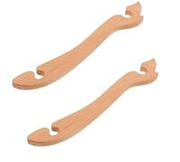 DIYEAH 2Pcs Wood Oven Rack Pull Tool with Long Handle, Hot Oven and Air Fryer Rack Puller, Scalding Prevention Push Pull Kitchen Accessory for Toaster and Baking Appliances