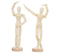 DIYEAH 2pcs Wooden Artist Mannequin Figures Jointed Model for Sketching Painting Home Decoration Versatile Wooden Peg Figures for Art Classes and Workshops