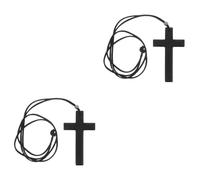 DIYEAH 2pcs Wooden Cross Pendant Car Mirror Hanging Decor Christian Car Ornament Accessories Minimalist Religious Interior Decoration for Vehicle Rearview Mirror