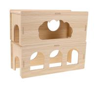 DIYEAH 2pcs Wooden Guinea Pig Hideout Hamster Exploring Chamber Wooden Hideout Hamster Chamber Guinea Pig Exploring Bed Wood Hides