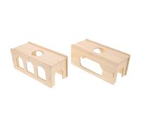 DIYEAH 2pcs Wooden Hamster Tunnel Toys Guinea Pig Exploring Chamber Hideaway Nest for Rabbits Gerbils Mice Hamsters for Daily Play
