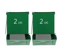 DIYEAH 2set Metal Small Animal Feeder Lid Large Capacity Hamster Feeder Suitable for Outdoor Hutch Use Rabbit Food Storage for Guinea Pig and Chinchillas