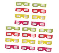 DIYEAH 2sets Glasses Set for Movies and Games Lightweight Cardboard Frames Red Yellow Green and Pink for Parties Spectacular Visual Experience for Home and Cinema 20pcs*2