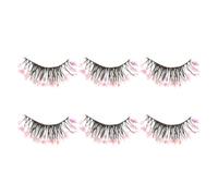 DIYEAH 3 Pairs Glow the Dark Fake Eyelashes Synthetic Fiber Wispy Cat Eye False Lashes Pack for Wedding and Many Occasions, Attractive and Delicate Eyelash Extensions to Add Beauty