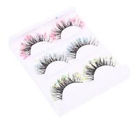DIYEAH 3 Pairs Individual False Eyelashes Kit Synthetic Fiber Wispy Lashes Easy to Wear Attractive Eyelashes for Women Suitable for Stage Performance and Many Occasions