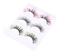 DIYEAH 3 Pairs Pack of Synthetic Fiber False Eyelashes for Women, Wispy Individual Lashes with Curling Feature, Charming and Fashionable, Suitable for Many Occasions and Stage Performance