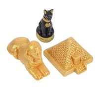 DIYEAH 3 Pcs Ancient Egypt Sculpture Set Featuring Miniature Pyramid Figurine and Egyptian Sphinx Resin Statue Lifelike Details, for Egyptian Party Decorations or Home Display
