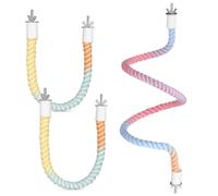 DIYEAH 3 Pcs Cotton Rope Perches for Parrots Soft Comfortable Climbing and Swinging Bird Cage Accessories Vibrant Flexible Perch Stand for Cockatiels Parakeets Budgies