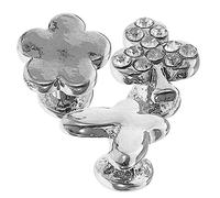 DIYEAH 3 Pcs Silver Watch Band Nails Charms for Durable Zinc Alloy Decorative Rings for Accessories Mini Pretty Flower Butterfly Clover Design