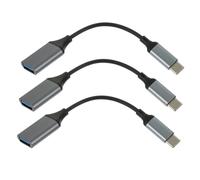DIYEAH 3 Pcs USB C to USB Female Adapter Otg Converter for Type C Devices Fast Data Transfer Compatible with Pixel Tablets and More Black