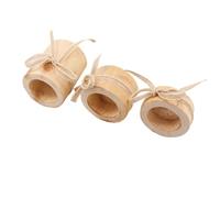 DIYEAH 3 Pcs Wooden Candle Holders with Wide Rope Elegant Pillar Candlestands for Home Decor Festival Tealight Holders Handmade Rustic Centerpiece for Wedding Party Living Ornament