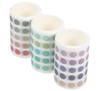 DIYEAH 3 Rolls Washi Dot Stickers Circle Labels for Scrapbooking and Planners, Pastel Polka Dot Adhesive Tape Set with Rose Forest, Taro Vanilla, and Mint Green Colors for Crafting and Stationery Use