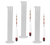 DIYEAH 3 Sets 3-in-1 Alcohol Hydrometer Kit for Beer Wine Maple Syrup Measuring Sugar Moisture Content with Wear Resistant Glass and Plastic Material Featuring Visual Guide Color Scale