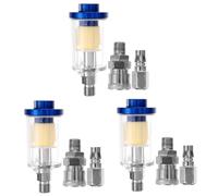 DIYEAH 3 Sets Inline Air Hose Water Oil Separator Filter for Air Compressor Moisture Trap with Removable Element for Spray Paint Sprayer Pneumatic Tool Protection