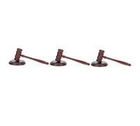 DIYEAH 3 Sets Wooden Auction Hammer with Base Lightweight Judge's Gavel for Lawyers Solicitors Auctioneers Portable Courtroom Mallet Practical Tool for Judgement and Meetings