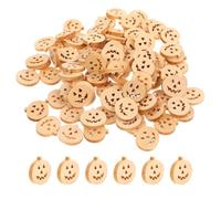DIYEAH 300 Pcs Pumpkin Buttons Halloween Ornaments DIY Cartoon Buttons Novelty Pumpkin Shape Halloween DIY Coat Decor Multi-Functional Button Wooden