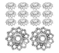 DIYEAH 300pcs Bead Caps For Jewelry Making - Ancient Silver Alloy Filigree Flower Spacer Bead Caps - Hollow Vintage Findings Charms For Diy Jewelry Making Necklaces Bracelets