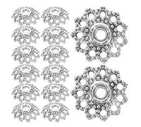 DIYEAH 300pcs Jewelry Making Caps Jewelry Craft Charms Flower Bead End Toppers Filigree Bead Caps Findings Silver