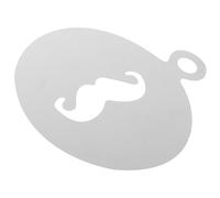 DIYEAH 304 Stainless Steel Latte Art Stencil Beard Pattern Coffee Decoration Template Mold Reusable Small Cappuccino Art Tool for DIY Milk Foam Design