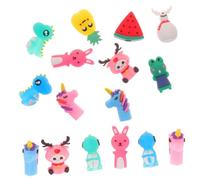 DIYEAH 30Pcs Adorable Cartoon Silicone Pencil Caps Flexible Mini Pencil Hats Cute Fruit Animal Designs School Supplies for Students Back to School Accessories