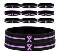 DIYEAH 30pcs Breast Cancer Silicone Awareness Bracelets for Women & Men - Inspirational Wristband Accessories Cancer Patient Care Event and Charity Supplies