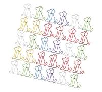 DIYEAH 30pcs Cute Dog Shaped Paper Clips Decorative Document Clips Strong Clamping Force Multi-use Practical Office and Home Stationery Random Color