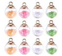DIYEAH 30pcs DIY Glass Balls Pendant with Glitter Starflakes, Assorted style Crystal Charms for Jewelry Making, Arts and Crafts Supplies Color