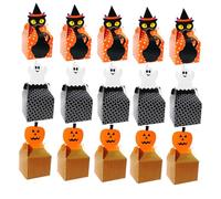 DIYEAH 30pcs Halloween Candy Wrapping Boxes with Ghost Black Cat Pumpkin Designs, Cake Storage and Treat Packaging for Halloween Party Sweets and Candy