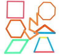 DIYEAH 30pcs Math Manipulatives Sticks, 5 Lengths Snap-Fit Geometric Strips for Classroom, Plastic Building Set for Triangles and Squares, Montessori Shapes Kit, Multi