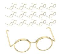 DIYEAH 30pcs Mini Dollhouse Eyewear - Round Metal Frames Small Wire Doll Glasses With Circle Design - No Lens Tiny Glasses Diy Craft Accessories For Festival Party Decoration Props