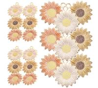 DIYEAH 30pcs Sunflower Charms for Jewelry Making DIY Crafts Bulk Flower Pendants Keychain Decorations Gold Tone Floral Beads